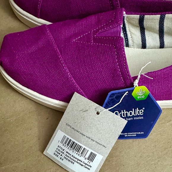 NEW - TOMS Alpargata Cupsole Dark Pink Slip On Flats Size 9.5 - Picture 7 of 7